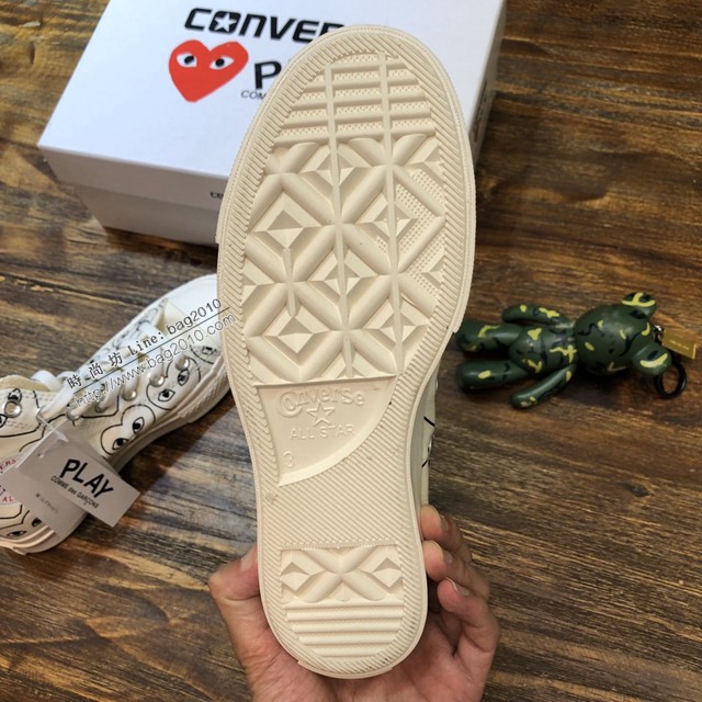 匡威帆1970桃心圖案帆布鞋 高版本匡威CONVERSE匡威x川久保玲愛心聯名款帆布板鞋 dx2878